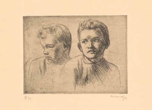 Two boys’ heads