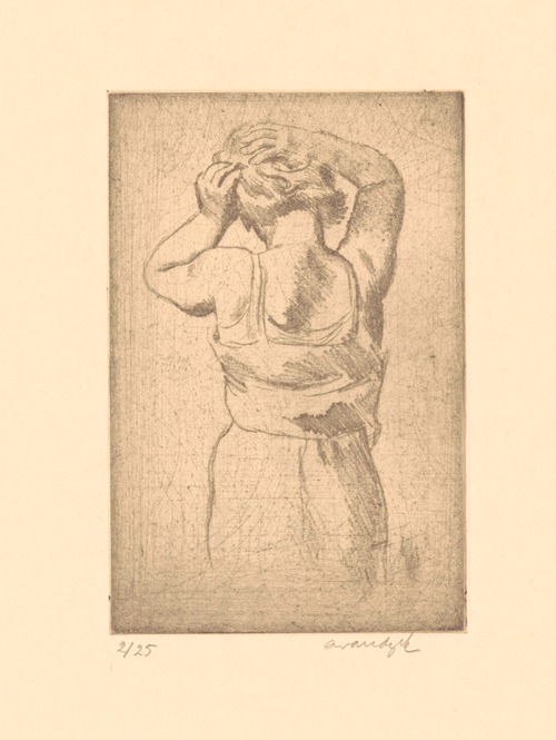 Woman doing her hair