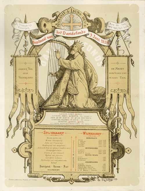 Menu voor het feestmaal van het Davidsfonds