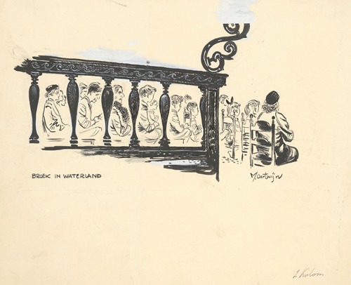 Interieur van de kerk te Broek in waterland met kerkgangers.