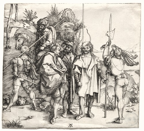 Five Soldiers and a Turk on Horseback