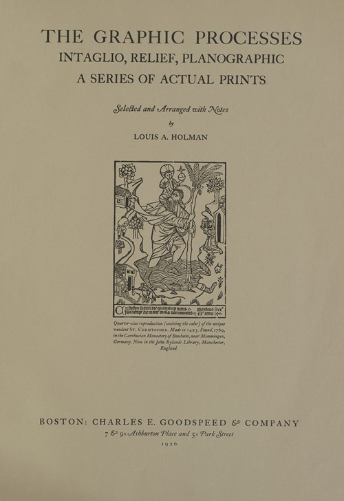 The graphic processes, intaglio, relief, planographic – Titlepage