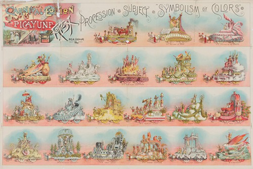 Carnival edition of the Picayune March 1, 1892 Rex procession subject symbolism of colors.