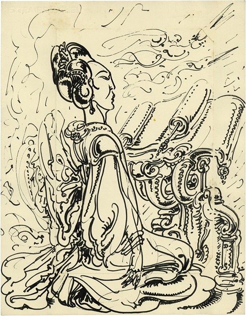 Chinese dame in kostuum