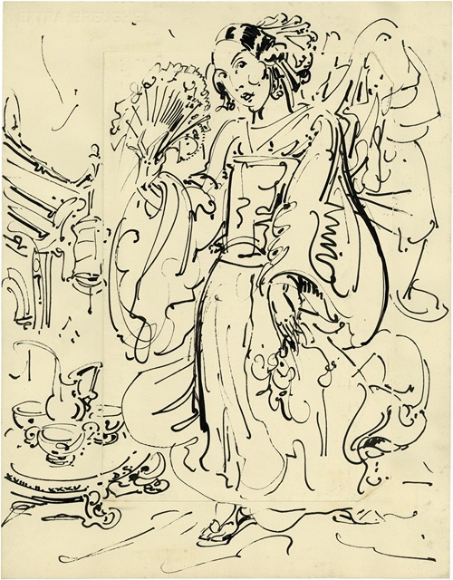 Chinese dame in kostuum