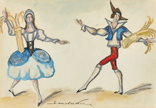 Projet de costume pour Lizette et Colin pour ‘La Fille mal gardée’