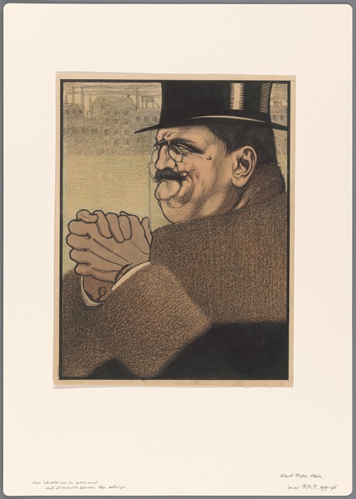 Ontwerp voor een politieke spotprent de kapitalist