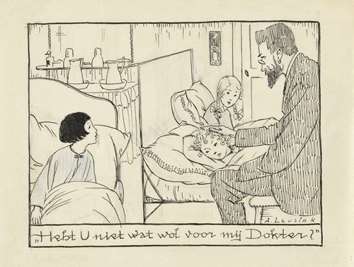 Dokter bezoekt een ziek meisje Hebt u niet wat wol voor mij Dokter