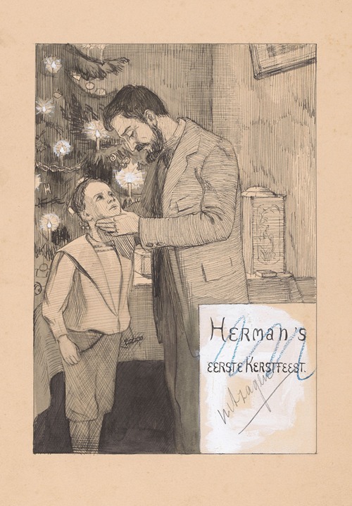 Bandontwerp voor A.C.L. Herman’s eerste kerstfeest