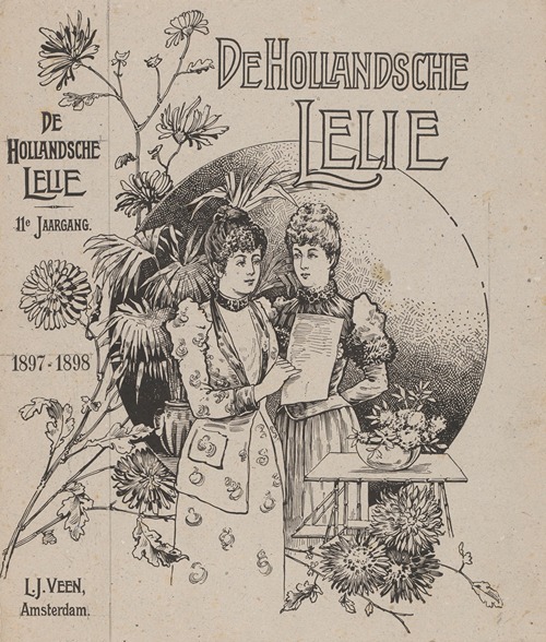 Bandontwerp voor De Hollandsche Lelie. Weekblad voor jonge dames, 11e jaargang