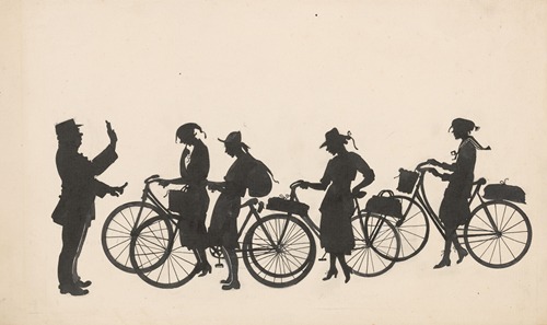 Fietsende meisjes krijgen stopteken van een agent