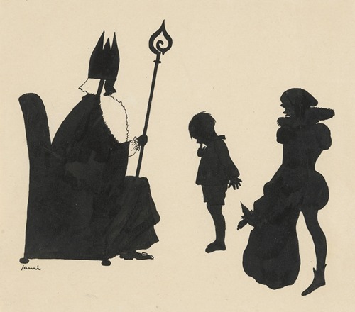 Jongen bij Sinterklaas en Piet