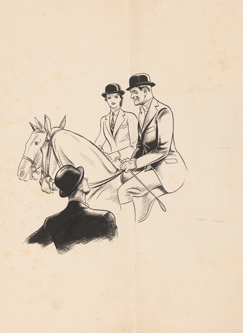 Man en vrouw te paard