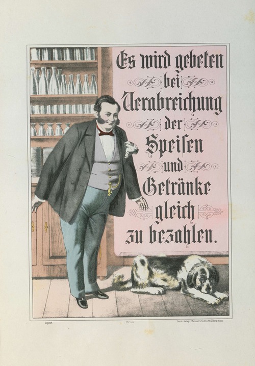 Wirtshausmotiv mit Spruch