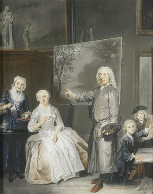 De landschapschilder Dirk Dalens III met zijn tweede echtgenote Maria Schaack en de kinderen Anna, Willem en Jacobus