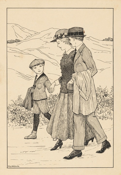 Wandelende jongen met zijn ouders