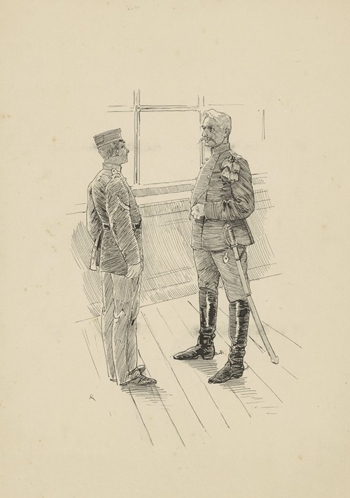 Militair in gesprek met Fourier