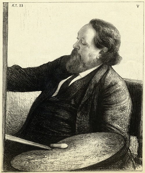 Portret van Willem Maris, aan zijn schildersezel