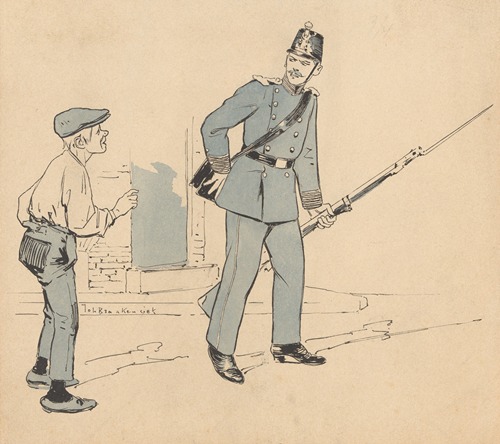 Straatjongen met soldaat