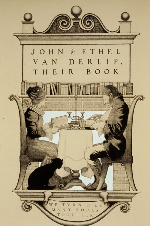 Bookplate design for John R. and Ethel Morrison Van Derlip
