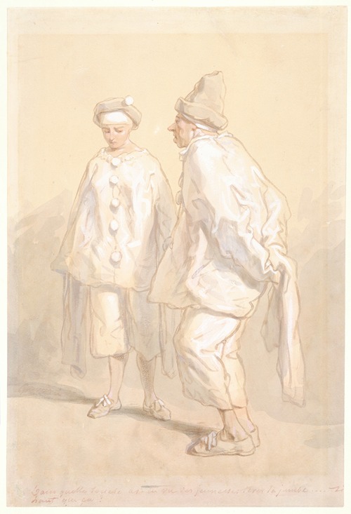 Man and Woman in Masquerade Costume as ‘Punchinello’