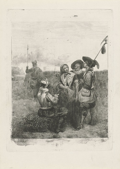 Soldaten met een jong meisje