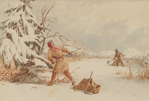 Spearing Muskrats in Winter