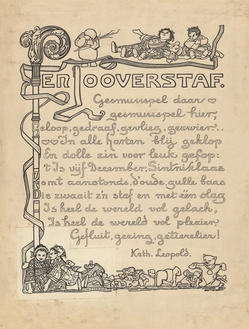 Sinterklaasgedicht met staf en speelgoed