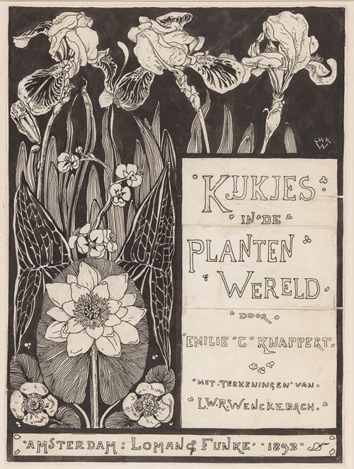 Bandontwerp voor Knappert, Emilie C. Kijkjes in de plantenwereld, 1893