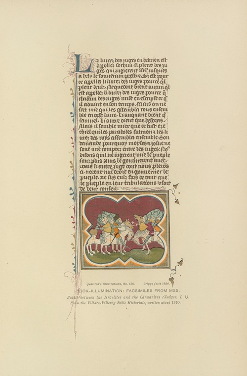 Battle between the Israelites and the Canaanites (Judges, I, 1); about