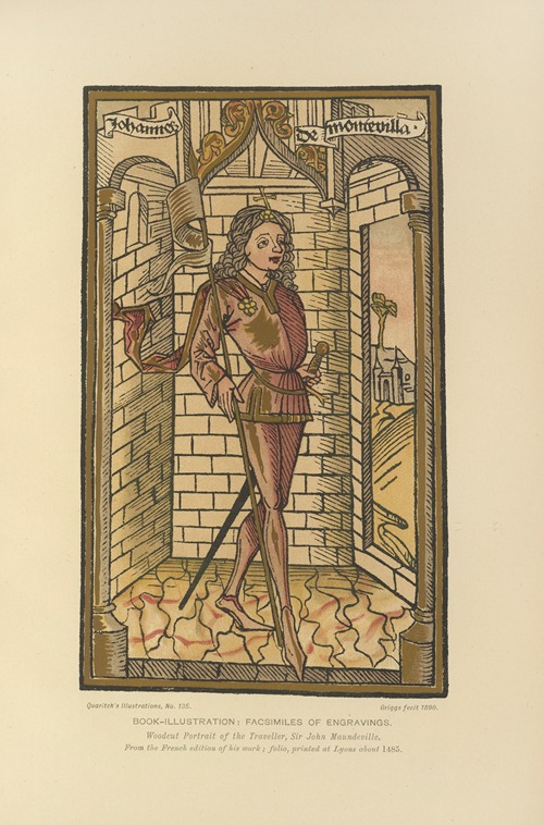 Woodcut portrait of the Traveller, Sir John Maundeville