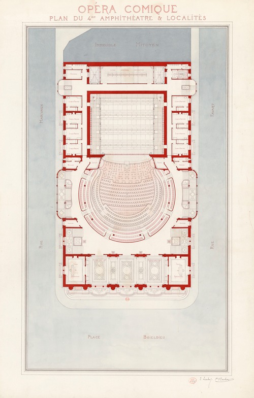 Opéra-Comique – Plan du 4me (quatrième) amphithéatre & localités