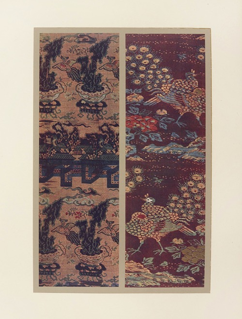 Paons et pivoines ; motifs ornementaux