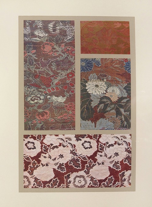 Fleurs et oiseaux ; fleurs stylisées ; chrysanthèmes ; motifs floraux
