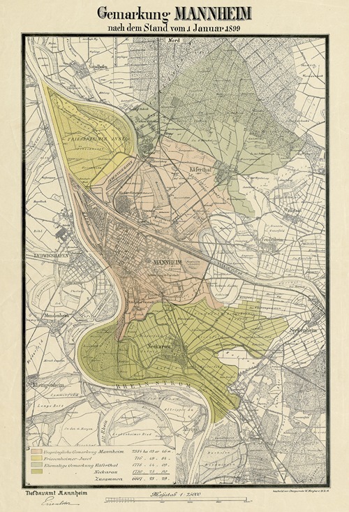 Gemarkung Mannheim nach dem Stand vom 1. Jan. 1899