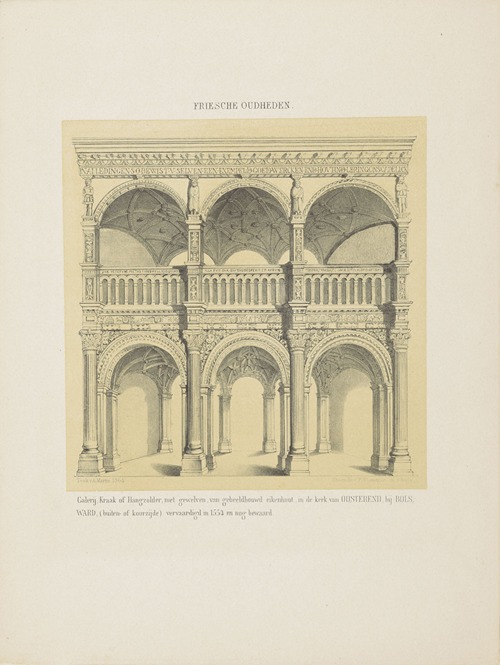 Galerij met gewelven in de kerk van Oosterend Galerij, Kraak of Hangzolder, met gewelven