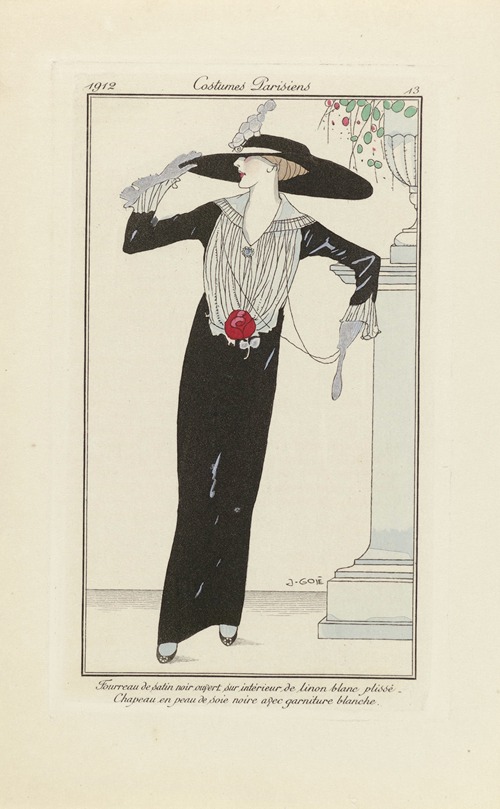Journal des Dames et des Modes – Fourreau de satin noir
