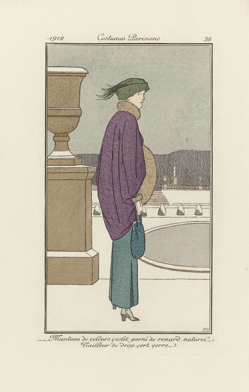 Journal des Dames et des Modes – Manteau de velours violet
