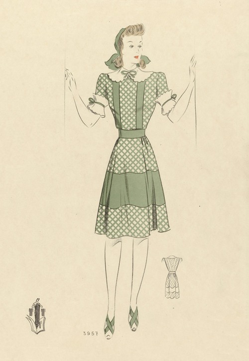 Woman in green dress