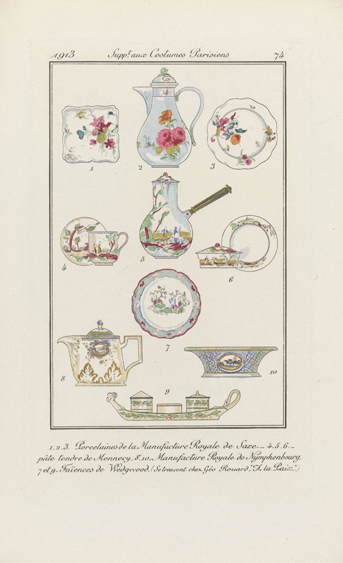 Journal des Dames et des Modes – Porcelaines de la Manufacture Royale de Saxe