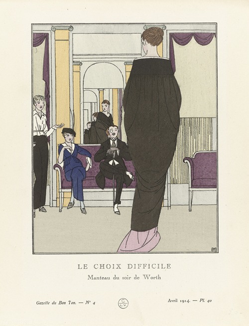 Gazette du Bon Ton – Le choix difficile, Manteau du soir de Worth