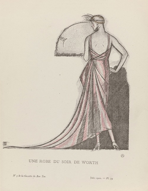 Gazette du Bon Ton – Une robe du soir de Worth