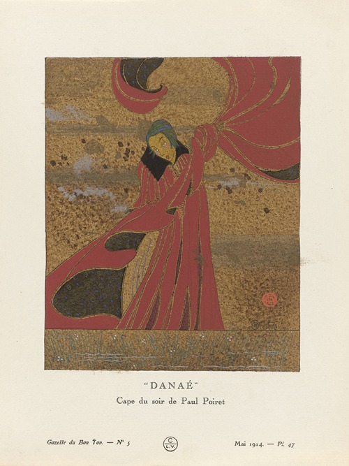 Gazette du Bon Ton – Danaé Cape du soir de Paul Poiret