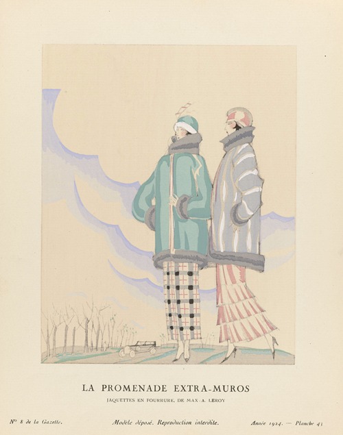 Gazette du Bon Ton – La promenade extra-muros Jaquettes en fourrure, de Max – A. Leroy