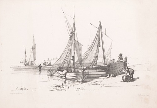 Sailing ships on the beach