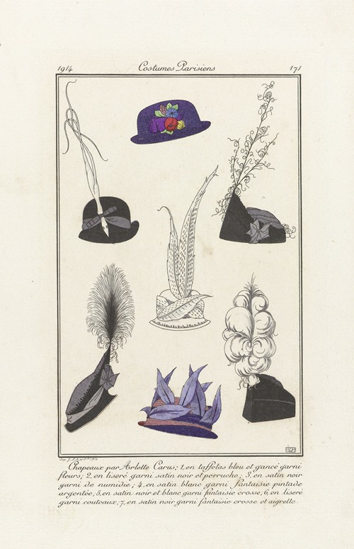 Journal des Dames et des Modes – Chapeaux par Arlett