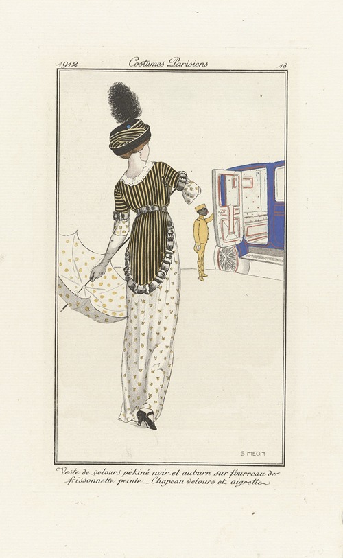 Journal des Dames et des Modes, Costumes Parisiens. No. 18 Veste de velours