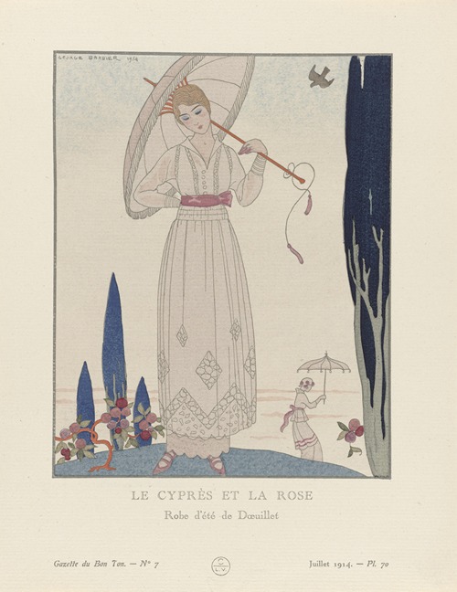 Gazette du Bon Ton – Le cyprès et la rose Robe d’été de Doeuillet