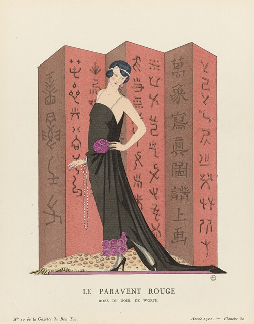 Le paravent rouge Robe du soir, de Worth