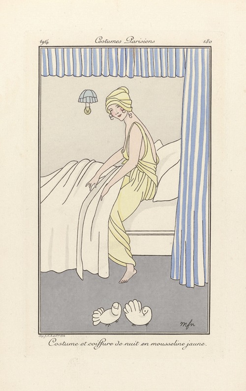 Journal des Dames et des Modes – Costume et coiffure de nuit